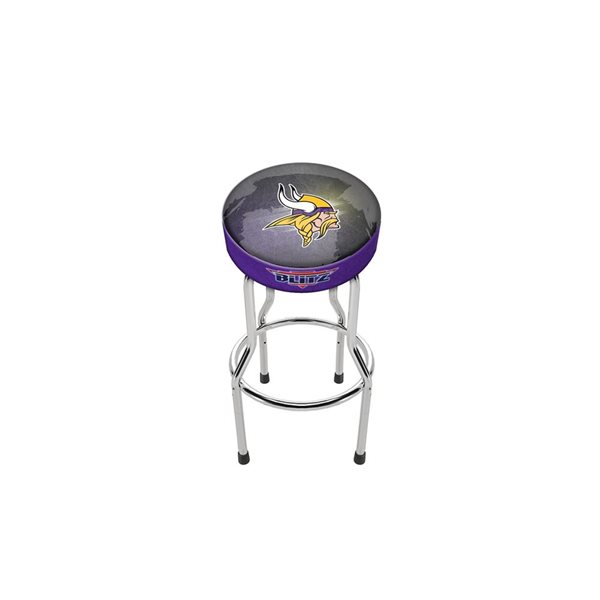 Arcade1UP Minnesota Vikings Height-Adjustable Round Upholstered Arcade Stool