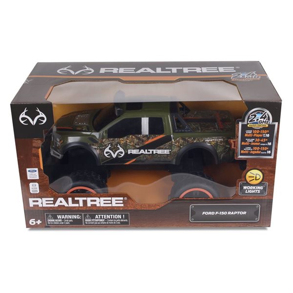 Véhicule télécommandé 14 po Realtree Ford F-150 Raptor de NKOK, vert militaire