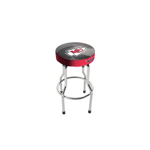 Arcade1UP Kansas City Chiefs Height-Adjustable Round Upholstered Arcade Stool