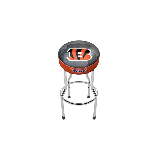 Arcade1UP Cincinnati Bengals Height-Adjustable Round Upholstered Arcade Stool