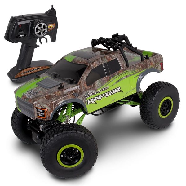 NKOK X-Treme Realtree Ford F-150 Raptor Remote-Controlled Rock Crawler 1/10 Scale - Green/Brown