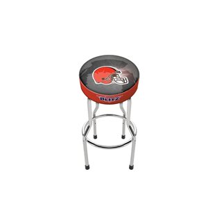 Arcade1UP Cleveland Browns Height-Adjustable Round Upholstered Arcade Stool