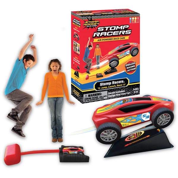 Jeu de course de voiture à propulsion pneumatique de Stomp Rocket