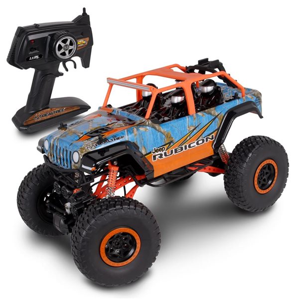 NKOK X-Treme 1:10 Scale 4 x 4 Remote-Controlled Jeep Rubicon - Orange/Blue