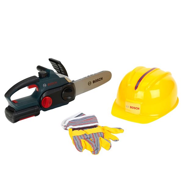 Theo Klein Bosch Toy Chain Saw with Helmet and Gloves