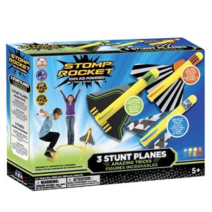 Ensemble de jeu de lancement d'avions acrobatiques Stomp Rocket, 3 avions inclus