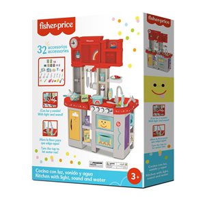 Ensemble grande cuisine Fisher Price par Toy Shock avec lumière/son/eau et 32 accessoires