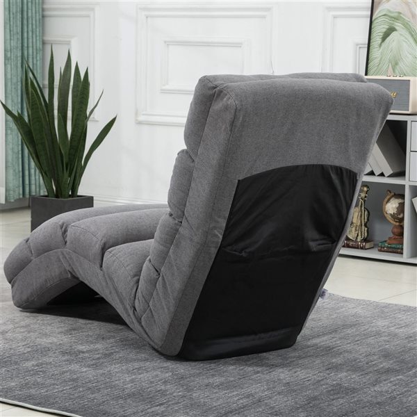 HOMCOM Modern Grey Polyester Blend Adjustable Floor Chair