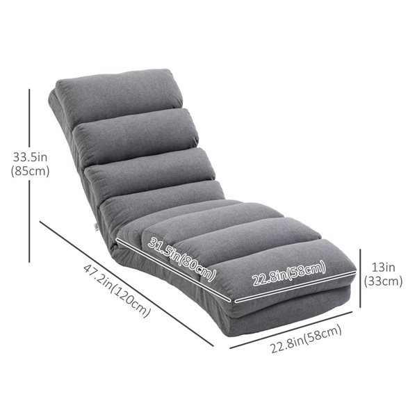 HOMCOM Modern Grey Polyester Blend Adjustable Floor Chair