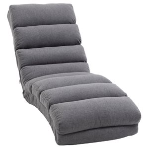 HomCom Modern Grey Polyester Blend Adjustable Floor Chair