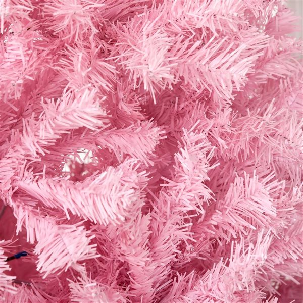 HomCom 5-ft Wide Shape Pink Artificial Christmas Tree with Auto Open