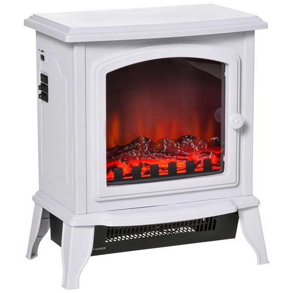 HomCom 14.4-in Black Unfinished Electric Fireplace