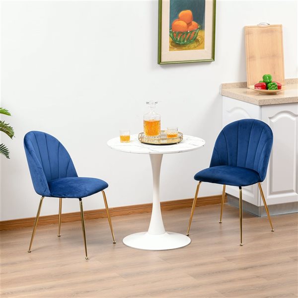 HomCom Set of 2 Shell-Shaped Back Modern Dinning Chairs