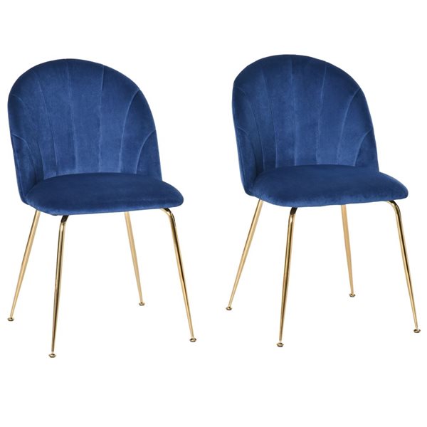 HomCom Set of 2 Shell-Shaped Back Modern Dinning Chairs