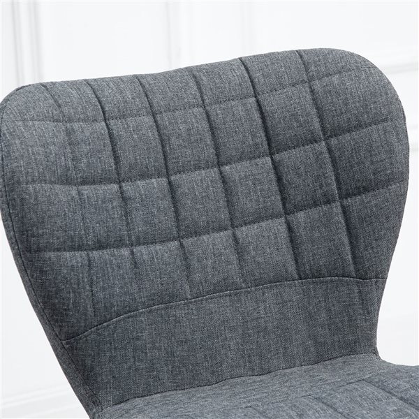 HOMCOM Set of 2 Grey Polyester Kitchen Bar Stools