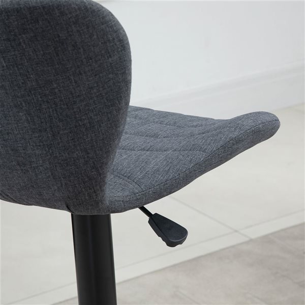 HOMCOM Set of 2 Grey Polyester Kitchen Bar Stools