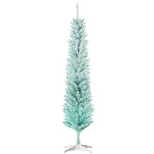 Arbre de Noël artificiel bleu HomCom mince 6 pi