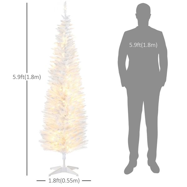 HomCom 6-ft Prelit Artificial Christmas Tree with Warm White LED Lights