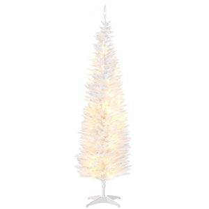 Arbre de Noël artificiel pré-éclairé HomCom 6 pi avec lumières DEL blanc chaud