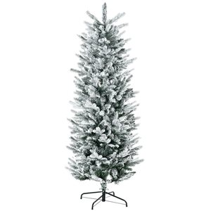 Arbre de Noël artificiel floqué HomCom à ouverture automatique 6 pi