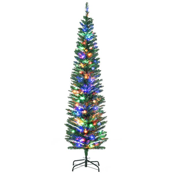 Arbre de Noël artificiel HomCom 6 pi avec lumières DEL colorées