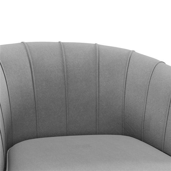 HomCom Modern Grey Polyester Accent Chair with Armrests