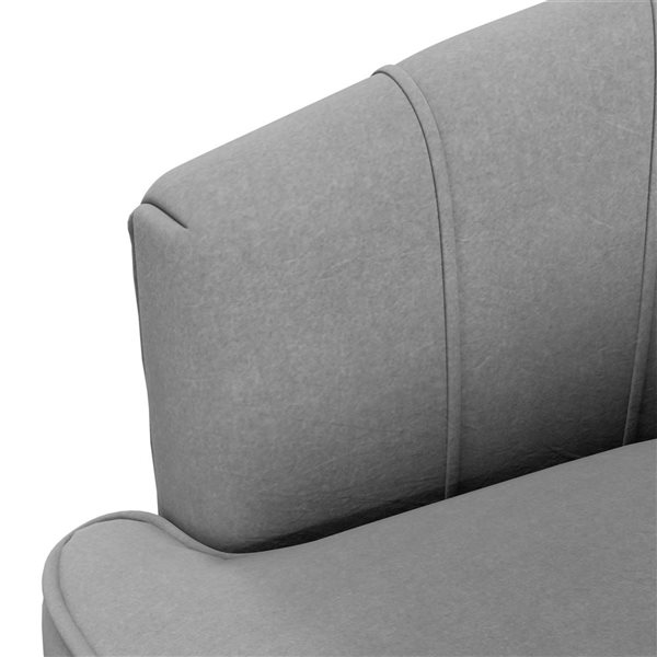 HomCom Modern Grey Polyester Accent Chair with Armrests