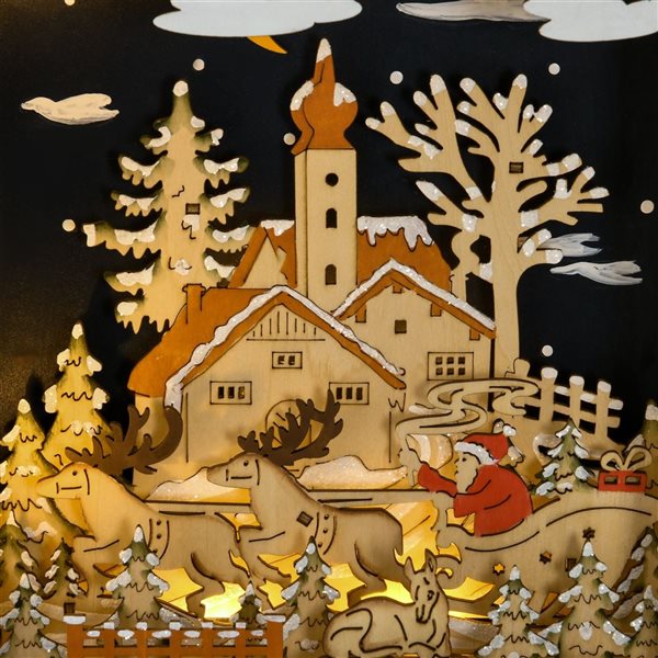 HomCom Wooden 24 Days Countdown to Christmas Advent Calendar