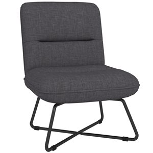 HomCom Modern Dark Grey Polyester Accent Chair without Armrests
