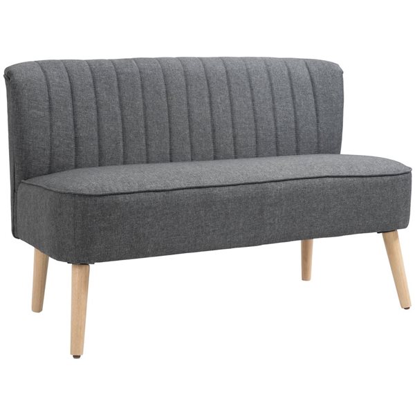 HomCom 46-in Modern Light Grey Polyester Loveseat