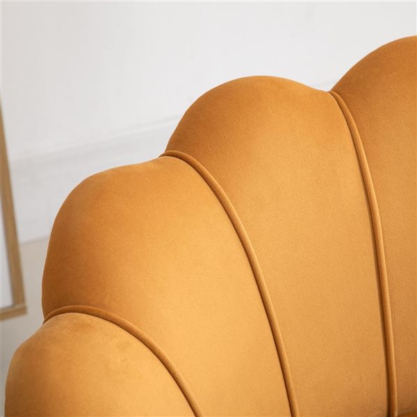 HomCom Modern Gold Velvet Polyester Accent Chair