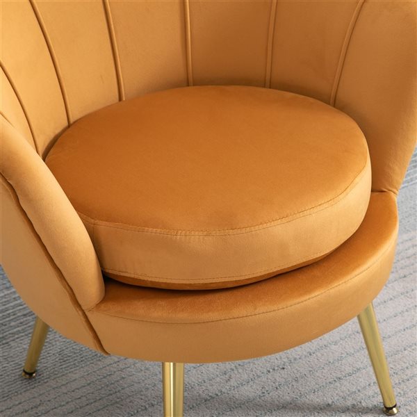 HomCom Modern Gold Velvet Polyester Accent Chair