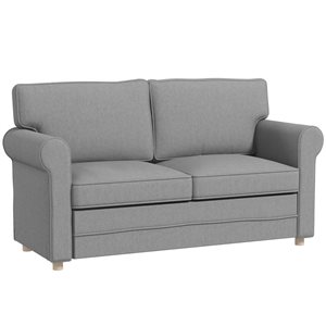 Causeuse HomCom moderne en polyester gris foncé avec accoudoirs 59 po