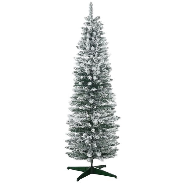 HomCom 6-ft Artificial Christmas Tree with 390 Snow Flocked Branches