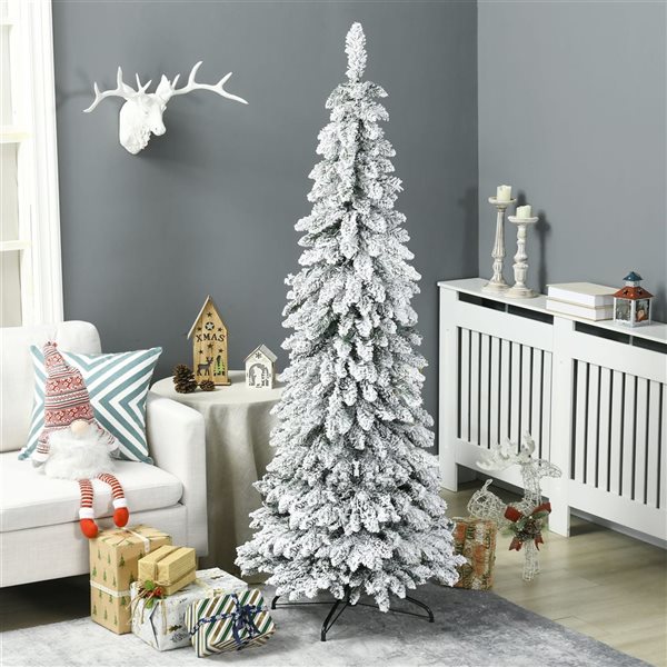 HomCom 6-ft Slim Artificial Christmas Tree with Steel Base