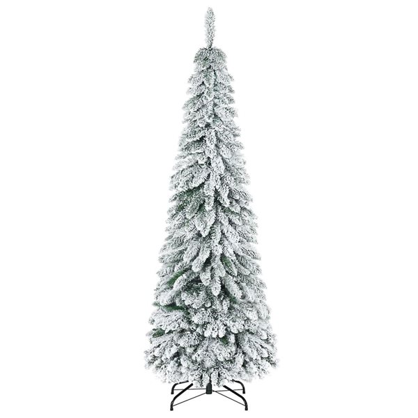 Arbre de Noël artificiel mince HomCom 6 pi avec base en acier