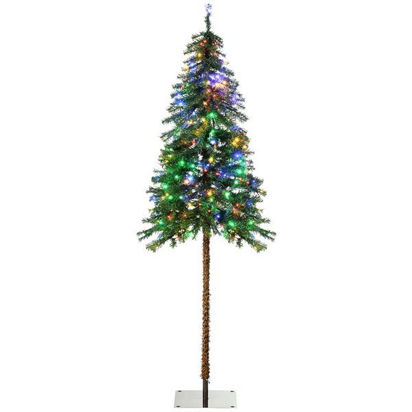 HomCom 6-ft Slim Artificial Snow Christmas Tree with LED Lights