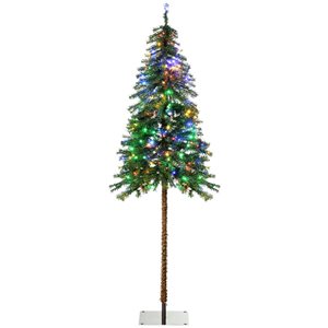 HomCom 6-ft Slim Artificial Snow Christmas Tree with LED Lights