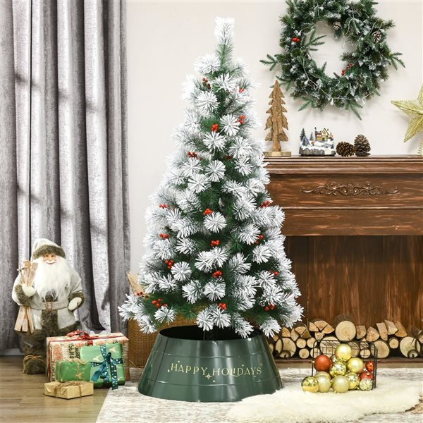 Collet de sapin de Noël HomCom métal vert 26 po