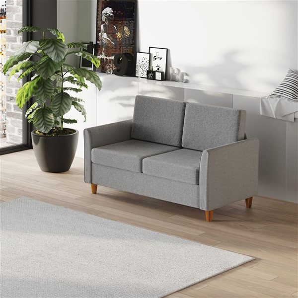 HomCom 56-in Loveseat Sofa with Armrests and Wooden Legs