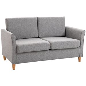 HomCom 56-in Loveseat Sofa with Armrests and Wooden Legs