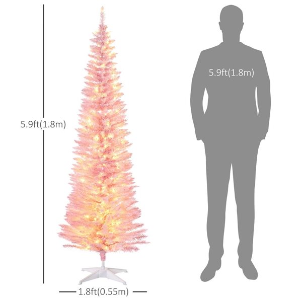 HomCom 6-ft Prelit Artificial Christmas Tree with Warm White LED Lights