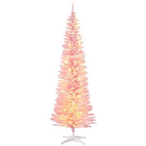 HomCom 6-ft Prelit Artificial Christmas Tree with Warm White LED Lights