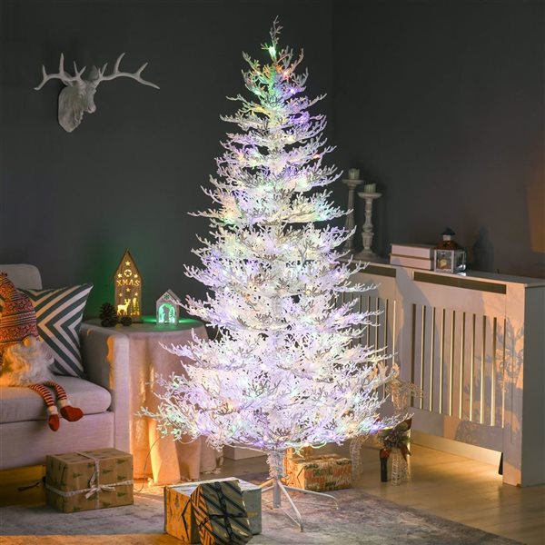 HOMCOM 6-ft Artificial Christmas Tree with LED Lights