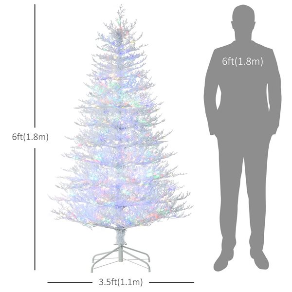 HOMCOM 6-ft Artificial Christmas Tree with LED Lights