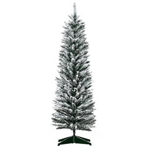 HomCom 5-ft Artificial Christmas Tree with 294 Snow Flocked Branches