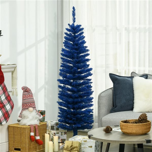 Arbre de Noël artificiel bleu profond HomCom 5 pi