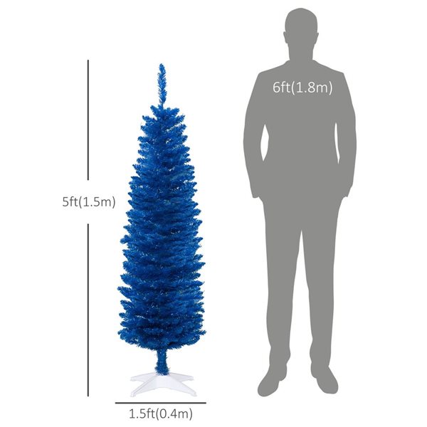 Arbre de Noël artificiel bleu profond HomCom 5 pi