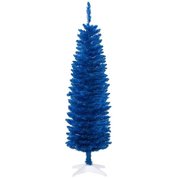 HomCom 5-ft Deep Blue Slim Artificial Christmas Tree