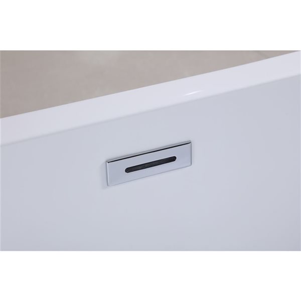 Bouticcelli ARKOS Freestanding Bathtub Center Drain White 67 x 32-in